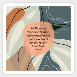 The Peace of God, Philippians 4:7, Bible Quote Sticker